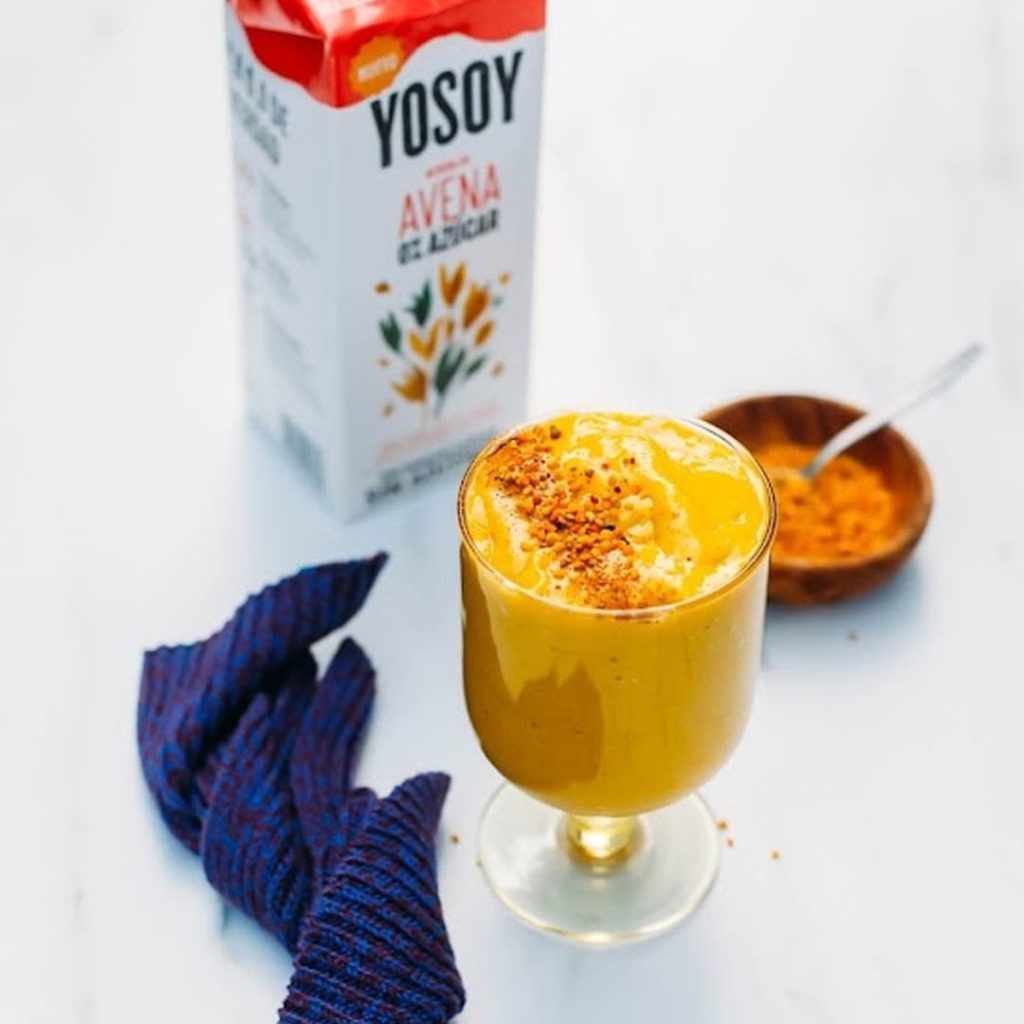 POLLEN AND TURMERIC SMOOTHIE WITH YOSOY OATS 0% SUGAR