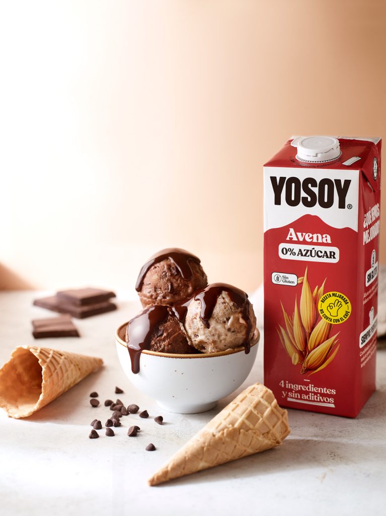 Helado de platano chocolate y nueces